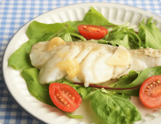 Cod meuniere with garlic butter sauce